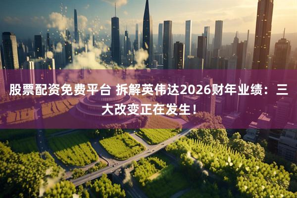 股票配资免费平台 拆解英伟达2026财年业绩：三大改变正在发生！