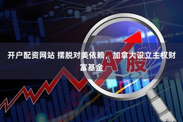 开户配资网站 摆脱对美依赖，加拿大设立主权财富基金
